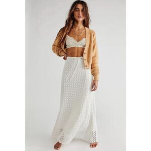 NEW FREE PEOPLE X HANSEN & GRETEL Sz S FARROW MAXI SKIRT IVORY
